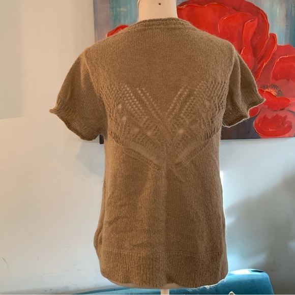 ●WHITE STUFF● Cardigan~Brown~Mohair Blend Top Sweater Size 10 L Large - Picture 4 of 9